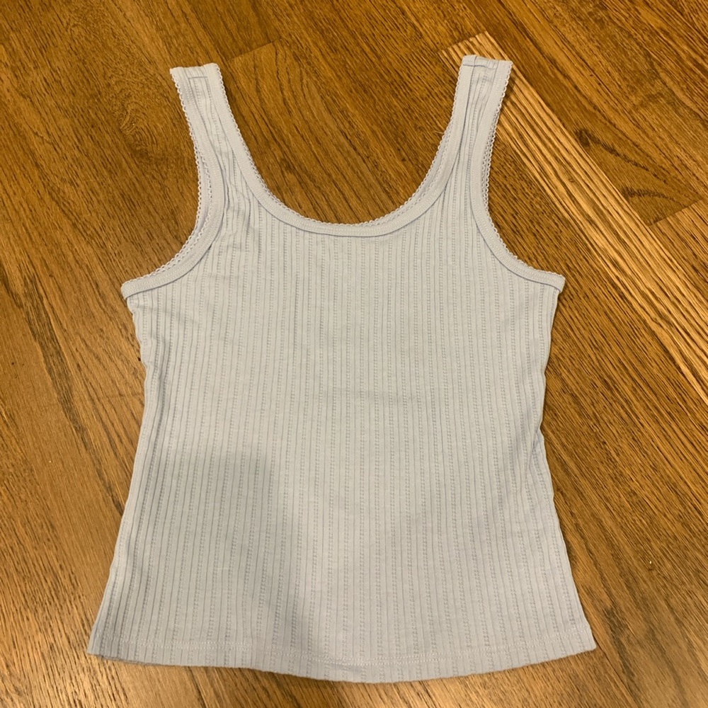 Pacsun me to we pale blue tank top